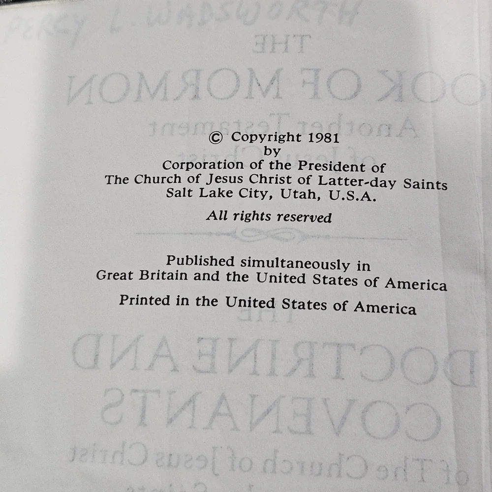 LDS Triple Combination 1981 Book of Mormon Doctrine Covenants Pearl‎ Great Price